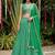 green digital printed organza festive lehenga set choli with dupatta