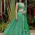 green digital printed organza festive lehenga set choli with dupatta