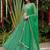 green digital printed organza festive lehenga set choli with dupatta