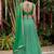 green digital printed organza festive lehenga set choli with dupatta