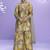 Yellow chinon silk digital embridered designer plazzo suit