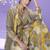 Yellow chinon silk digital embridered designer plazzo suit