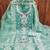sea-green embroidered organza semi_stitched churidar dress-materials