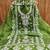 green embroidered organza semi_stitched churidar dress-materials