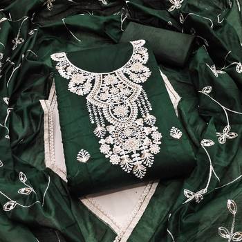 Green sequins cotton churidar dress-materials 1