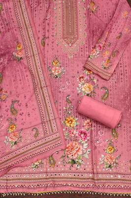 pink printed cotton semi_stitched churidar dress-materials 2