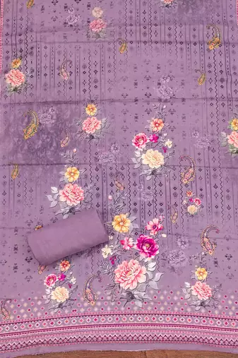 purple printed cotton semi_stitched churidar dress-materials