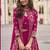 Pink georgette embroidered beads work western plazzo suit