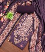 violet printed cotton semi_stitched churidar dress-materials