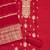 red embroidered cotton semi_stitched churidar dress-materials