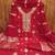 red embroidered cotton semi_stitched churidar dress-materials