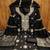 black embroidered cotton semi_stitched churidar dress-materials