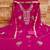 Magenta embroidered georgette semi stitched churidar dress-materials
