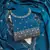 Teal-blue sequins cotton semi stitched churidar dress-materials