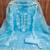 Sky-blue sequins organza semi stitched churidar dress-materials