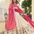off white sequnis silk lehenga set choli with dupatta with pink dupatta