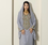 Grey Stitched Handwork Embroidered Ethnic Moroccan Style Kaftan Abaya for Women