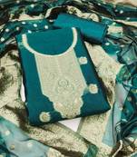 Sea-green woven shimmer semi stitched churidar dress-materials