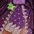 Purple embroidered net semi stitched churidar dress-materials