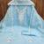 Sky-blue embroidered cotton semi stitched churidar dress-materials