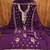 Purple embroidered georgette semi stitched churidar dress-materials