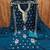 Teal-blue embroidered georgette semi stitched churidar dress-materials