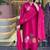 Rani Pink Embroidered Cotton Kurta Set with Dupatta