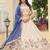  off white sequnis silk lehenga set choli with dupatta with blue dupatta