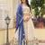  off white sequnis silk lehenga set choli with dupatta with blue dupatta