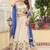  off white sequnis silk lehenga set choli with dupatta with blue dupatta