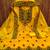 Yellow embroidered cotton semi stitched churidar dress-materials