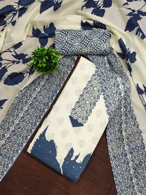 Multicolor printed cotton churidar dress-materials 1