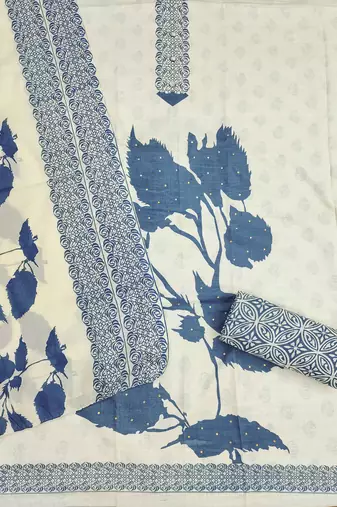 Multicolor printed cotton churidar dress-materials
