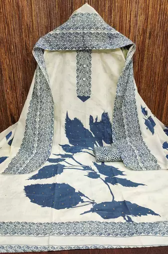 Multicolor printed cotton churidar dress-materials