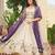 off white sequnis silk lehenga set choli with dupatta with purple dupatta