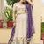 off white sequnis silk lehenga set choli with dupatta with purple dupatta