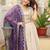 off white sequnis silk lehenga set choli with dupatta with purple dupatta