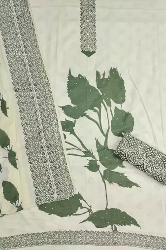 Multicolor printed cotton churidar dress-materials