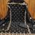 Black embroidered georgette semi stitched churidar dress-materials