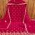 Magenta embroidered georgette semi stitched churidar dress-materials