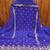 Royal-blue embroidered georgette semi stitched churidar dress-materials