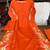 Orange Embroidered Cotton Kurta Set with Dupatta