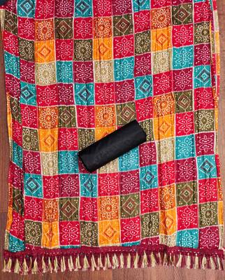 Black embroidered cotton churidar dress-materials 4