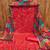 Red embroidered cotton semi stitched churidar dress-materials