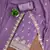 Lavender embroidered georgette semi stitched churidar dress-materials