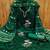 Green embroidered cotton semi stitched churidar dress-materials