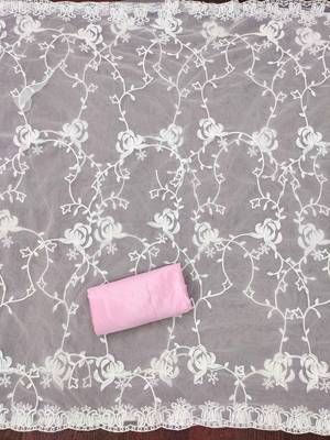 Pink printed silk blend churidar dress-materials 4