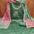 Green embroidered cotton semi stitched churidar dress-materials