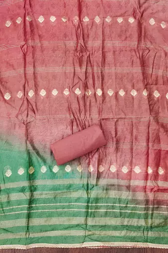 Orange embroidered cotton churidar dress-materials