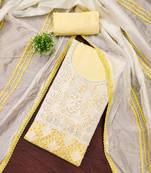 Multicolor sequins silk blend semi stitched churidar dress-materials